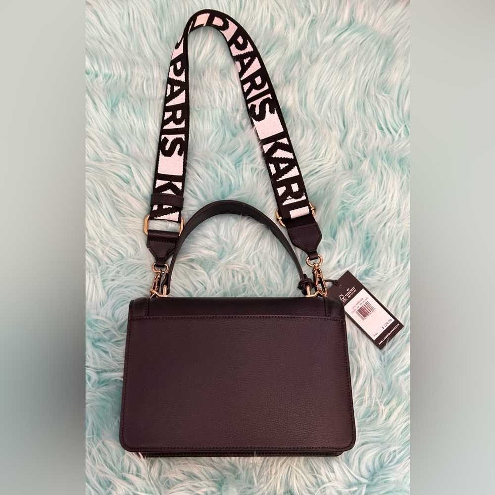 Karl Lagerfeld Paris Black Embellished Women's Handbag NEW! FIRM 65% OFF! - Picture 3 of 12